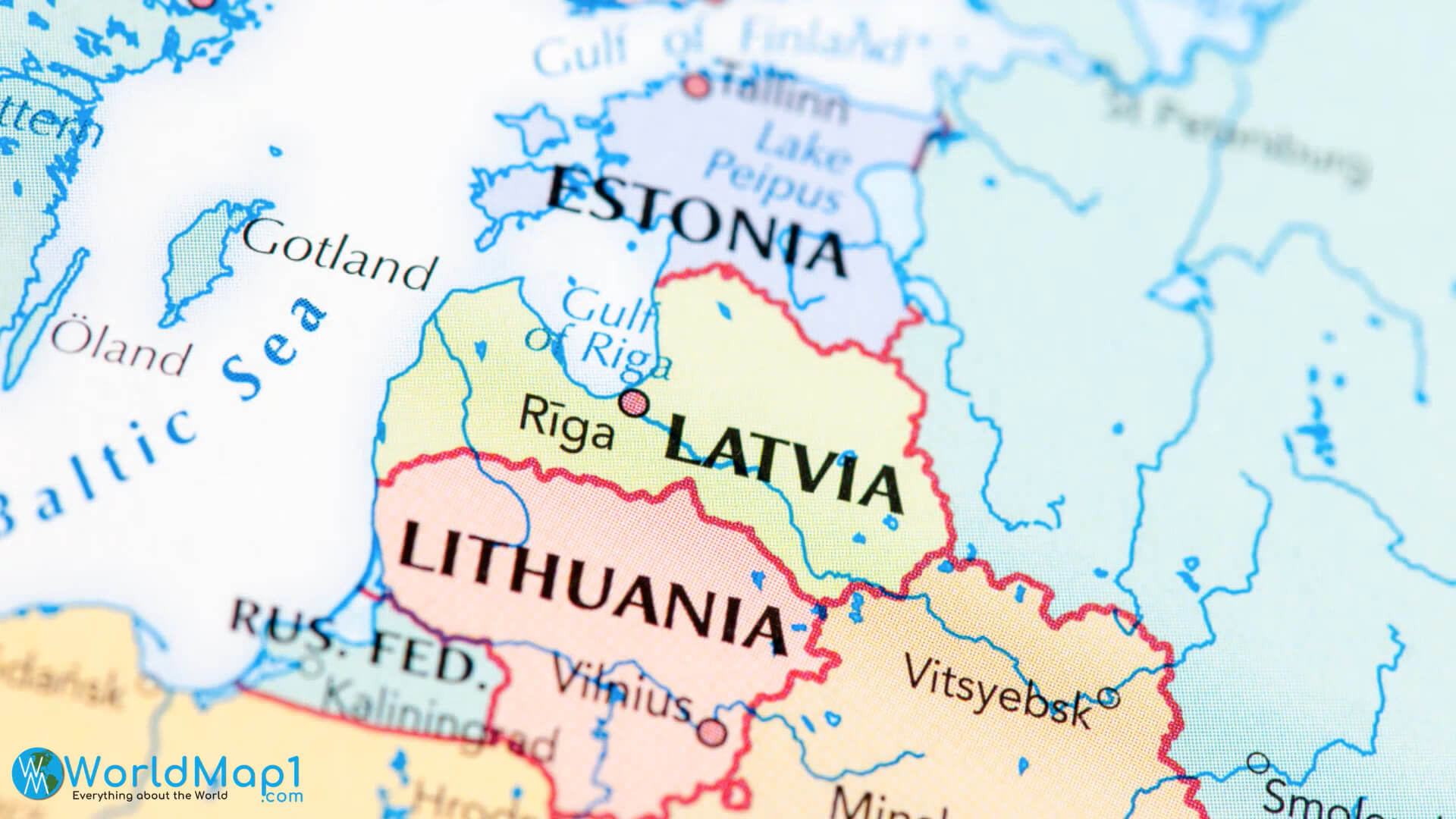 Estonia and Lativa Map